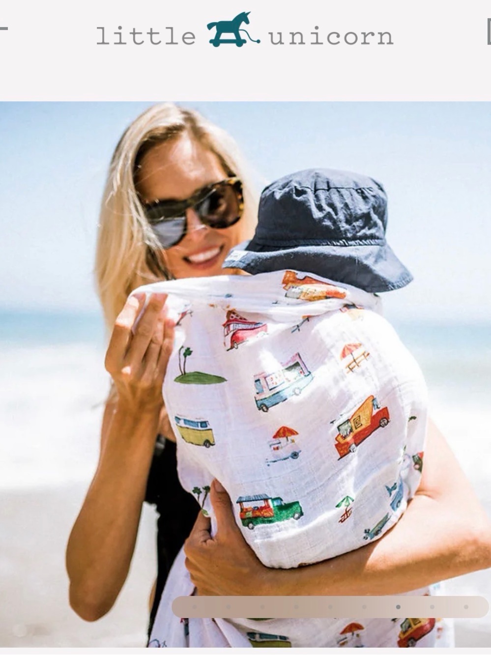 Little Unicorn Food Trucks muslin swaddle blanket NWT sold out print